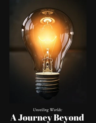 Concevez une couverture de livre créative, sombre et minimaliste, présentant un gros plan spectaculaire d'une ampoule à incandescence rougeoyante sur un fond noir, avec un sous-titre et un titre en police serif grasse en bas évoquant la curiosité et l'exploration.